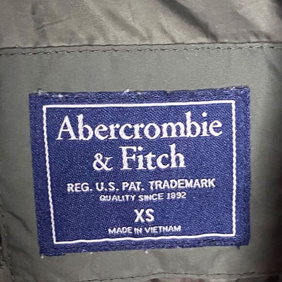 Abercrombie & Fitch AF XS Olive Green Snap Button Insulated Puffer Coat Jacket - Picture 4 of 4